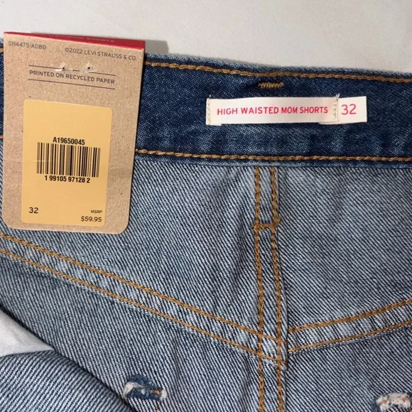 Levi's Mom Shorts Size 32 High rise NWT - Picture 7 of 10